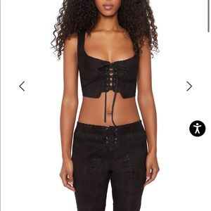 Danielle Guizio Suede Tie Top